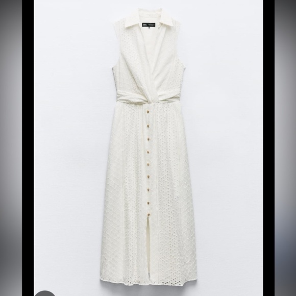 Zara NWT openwork embroidered midi dress 3017/653 - Picture 8 of 8